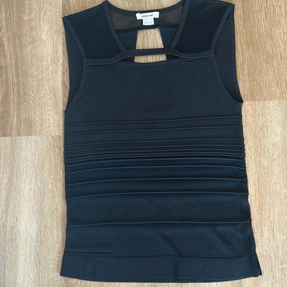 Helmut Lang women’s black mesh detail sleeveless top Size S - Picture 2 of 11